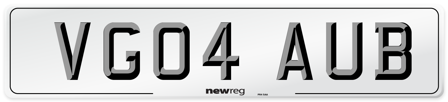 VG04 AUB Number Plate from New Reg